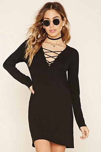 Forever21 Women's  Crisscross Front Sweater Dress