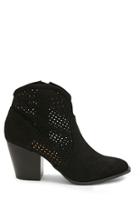 Forever21 Qupid Perforated Faux Suede Booties