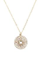 Forever21 Rhinestone Floral Pendant Necklace