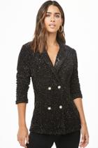 Forever21 Fuzzy Metallic Double-breasted Blazer