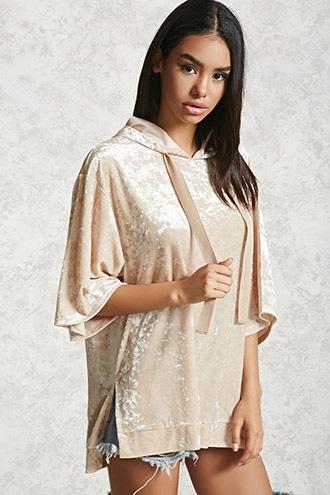 Forever21 Crushed Velvet Hooded Top