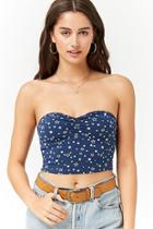 Forever21 Star Print Ruched Cropped Tube Top