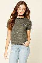 Forever21 Women's  Charcoal & Cream I Don't Play Nice Graphic Tee