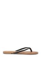 Forever21 Faux Leather Braided Thong Sandals