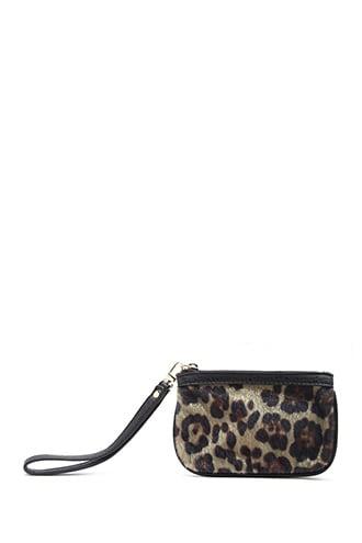 Forever21 Faux Fur Leopard Print Wallet