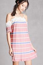 Forever21 Open-shoulder Stripe Dress