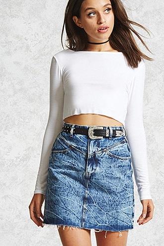 Forever21 Acid Wash Mini Skirt