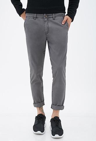 21 Men Classic Cotton Chinos Grey 36