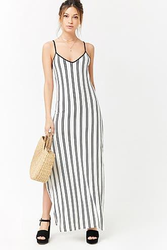 Forever21 Striped Lace-up Back Maxi Dress