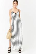 Forever21 Striped Lace-up Back Maxi Dress