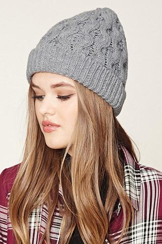 Forever21 Women's  Honeycomb Fold-over Beanie