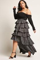 Forever21 Plus Size Plaid Asymmetrical Skirt