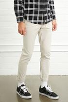 21 Men Men's  Khaki Belted Slim-fit Pants