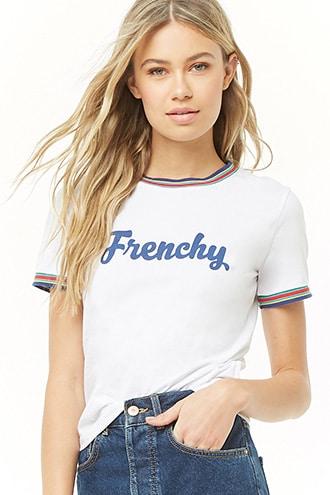 Forever21 Frenchy Graphic Ringer Tee