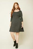 Forever21 Plus Women's  Charcoal Heather Plus Size Skater Dress