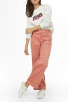 Forever21 Cuffed Corduroy Wide-leg Pants