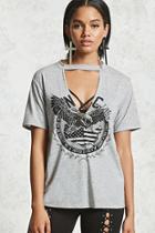 Forever21 World Tour Graphic Choker Tee