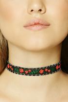 Forever21 Floral Embroidery Choker