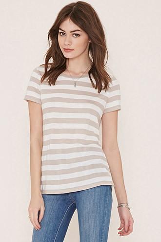 Forever21 Women's  Striped Tee