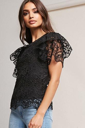 Forever21 Crochet Open-back Top