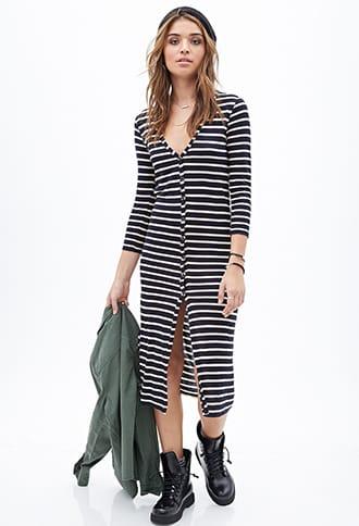 Forever21 Striped Maxi Cardigan