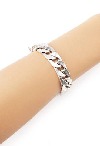 Forever21 Curb Chain Bracelet (b.silver)