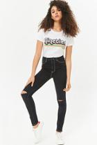 Forever21 High-rise Ripped Knee Jeans