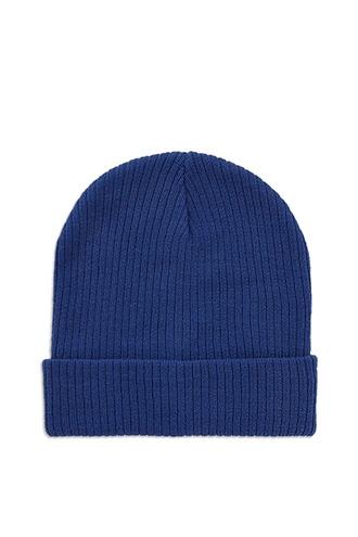 21 Men Blue Men Ribbed Knit Beanie