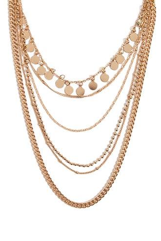 Forever21 Layered Disc Charm Chain Necklace