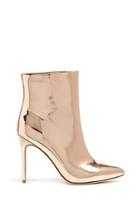 Forever21 Faux Patent Metallic Ankle Boots