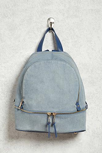 Forever21 Denim Zipper Backpack