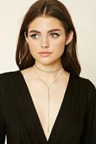 Forever21 Gold & Clear Matchstick Choker Necklace Set