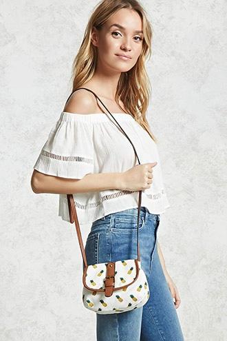 Forever21 Canvas Pineapple Print Crossbody
