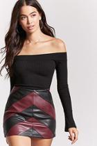 Forever21 Colorblock Faux Leather Skirt
