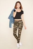 Forever21 Women's  Olive & Brown Camo Skinny Jeans