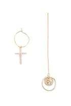 Forever21 Cross & Coin Pendant Earrings Set