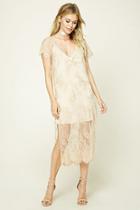 Love21 Women's  Nude Contemporary Sheer Lace Dress