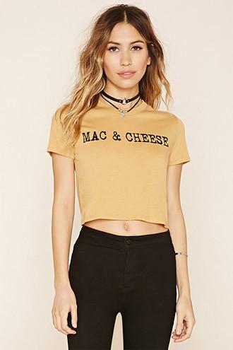 Forever21 Women's  Mac And Cheese Crop Top