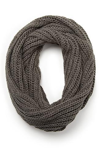 21 Men Open-knit Infinity Scarf Grey One Size