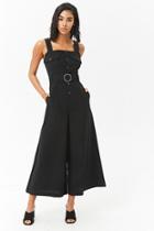 Forever21 Button-front Wide Leg Jumpsuit