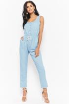 Forever21 Chambray Button-front Jumpsuit