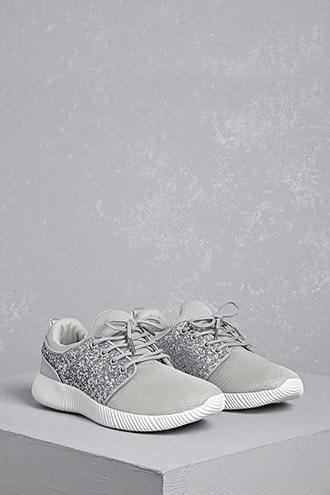 Forever21 Glittered Mesh Sneakers