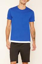 21 Men Men's  Royal & White Layered-hem Tee