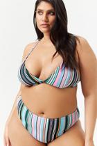 Forever21 Plus Size Variegated Striped Bikini Bottoms