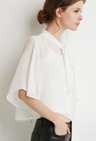 Love21 Self-tie Neck Cropped Blouse