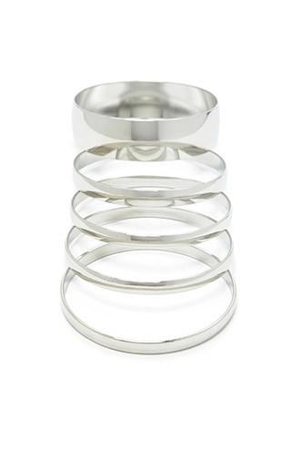 Forever21 Silver Mirrored Bangle Set