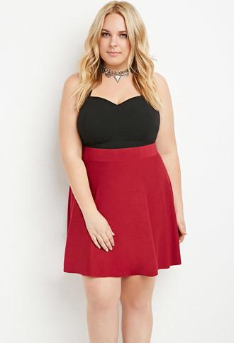 Forever21 Plus Heathered Skater Skirt