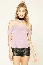 Forever21 Women's  Light Rose Satin Top