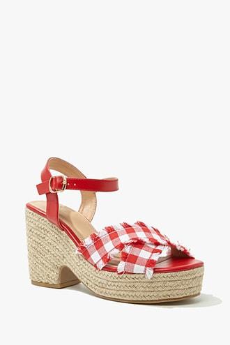 Forever21 Gingham Espadrille Heels