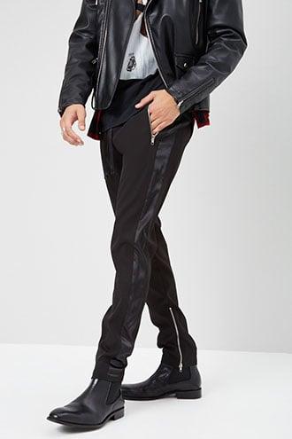 Forever21 Satin-trim Ankle-zip Pants